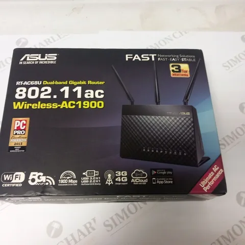 BOXED ASUS RT-AC68U DUAL BAND GIGABIT ROUTER 802.11AC WIRELESS AC1900