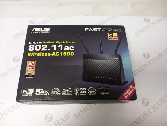 BOXED ASUS RT-AC68U DUAL BAND GIGABIT ROUTER 802.11AC WIRELESS AC1900