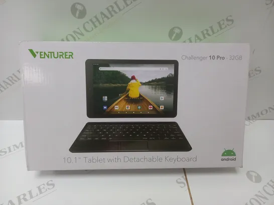 BRAND NEW BOXED VENTURER CHALLENGER 10 PRO 10.1" SCREEN ANDROID WIFI TABLET W/ KEYBOARD - BLACK