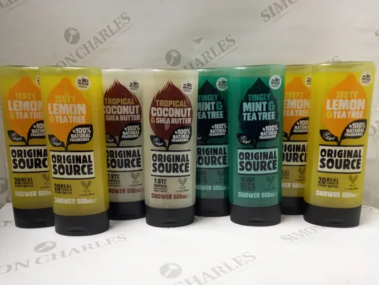 LOT OF APPROX 15 ASSORTED SHOWER GELS TO INCLUDE ZESTY LEMON, MINT/TEA TREE, COCONUT, ETC 