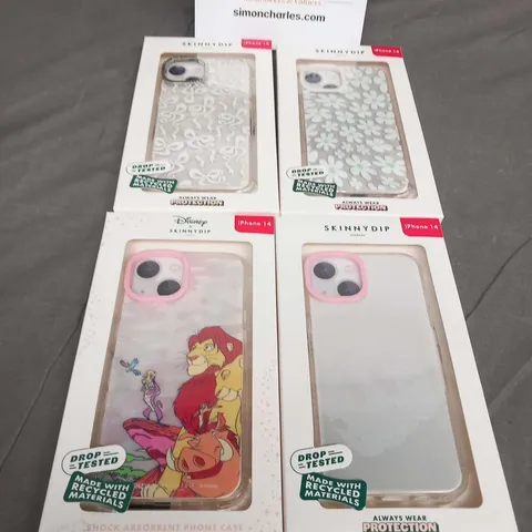 FOUR ASSORTED BRAND NEW SKINNYDIP IPHONE 14 PHONE CASES TO INCLUDE; DISNEY