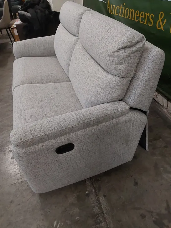 DESIGNER LINEA GREY FABRIC UPHOLSTERED MANUAL RECLINER 3 SEATER SOFA