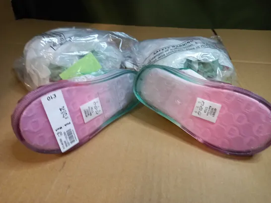 LOT OF APPROX 3 PACKAGED RIVER ISLAND PASTEL JELLIE SHOES - SIZE C7