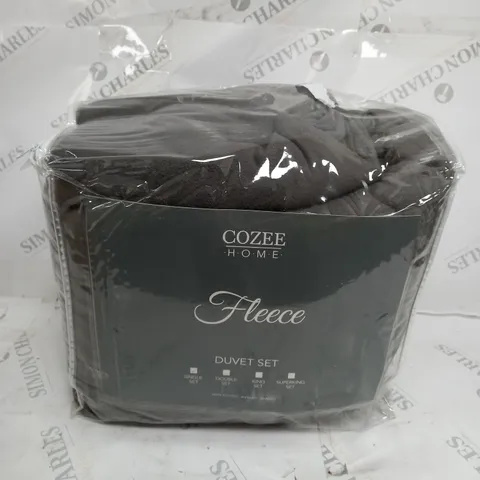 COZEE HOME FLEECE DUVET SET - GREY - SINGLE