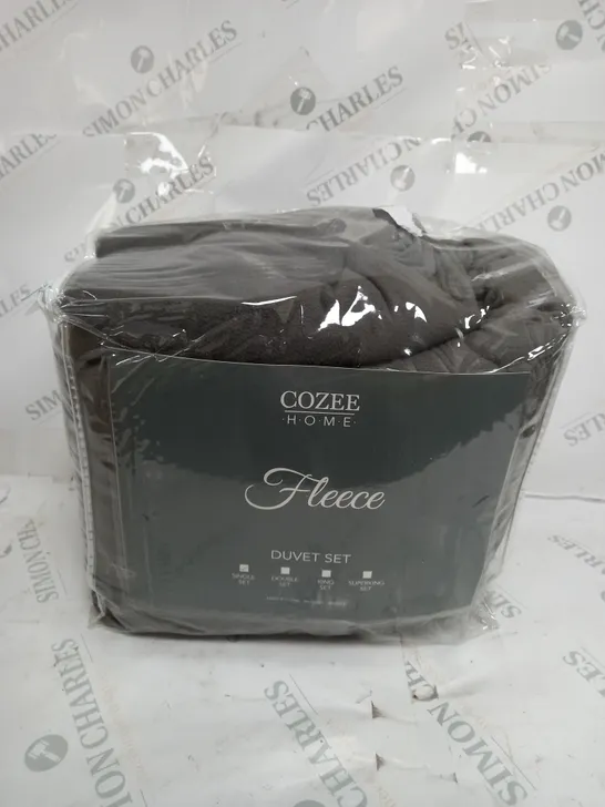 COZEE HOME FLEECE DUVET SET - GREY - SINGLE