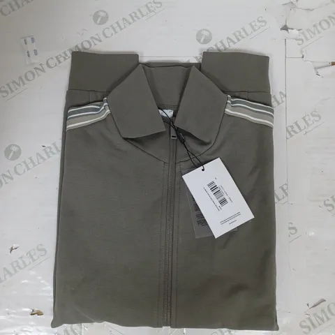 ARNE TECHNICAL JERSEY SIDE STRIPE JACKET IN OLIVE SIZE M