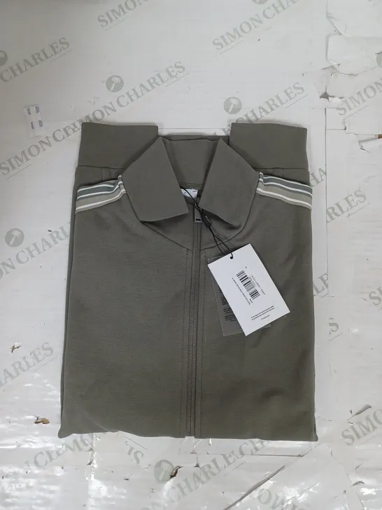 ARNE TECHNICAL JERSEY SIDE STRIPE JACKET IN OLIVE SIZE M