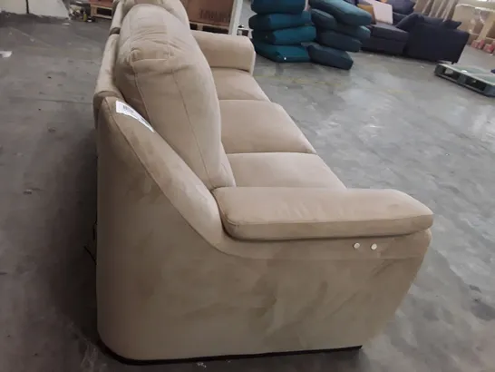 QUALITY ITALIAN DESIGNER AVOLA NEW ELECTRIC LARGE RECLINER 3 STR SOFA - BEIGE FABRIC