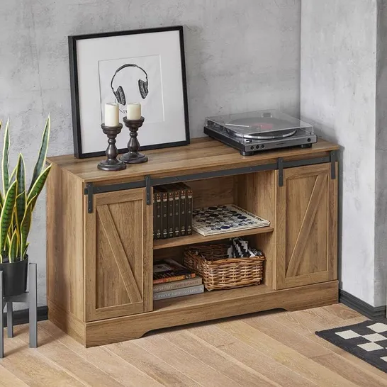 BOXED BINGHAMPTON 120CM WIDE SIDEBOARD IN TAN COLOUR 