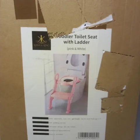 KARAN KING TODDLER TOILET SEAT WITH LADDER - PINK AND WHITE 