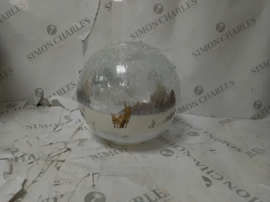 FESTIVE PRE-LIT SCENIC CRACKLE GLASS SPHERE