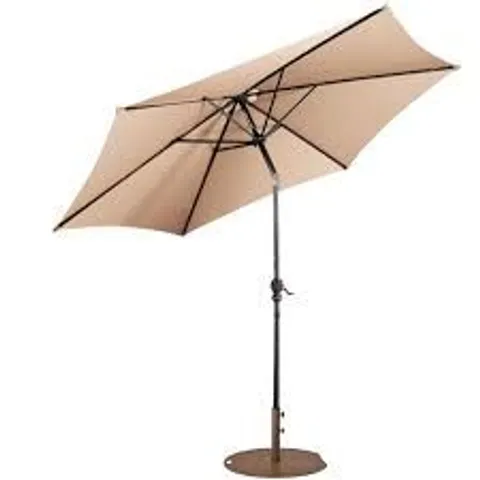 BOXED COSTWAY 2.7M OUTDOOR GARDEN PARASOL WITH CRANK - BEIGE