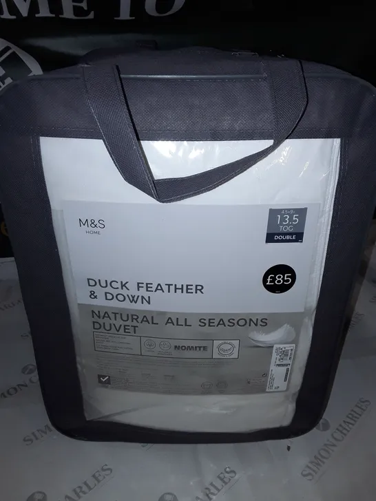 M&S DUCK FEATHER & DOWN 13.5 TOG DOUBLE DUVET