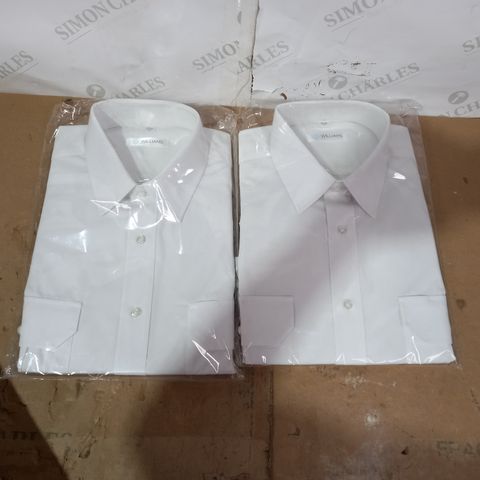 LOT OF 2 BRAND NEW DISLEY WILLIAMS WHITE BUTTON UP WHITE SHIRTS - 41CM 16"