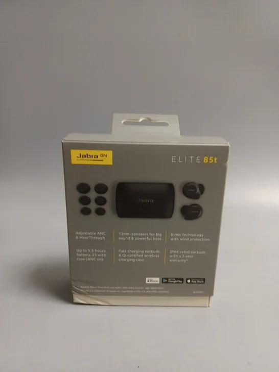 SEALED ABRA ELITE 85T TRUE WIRELESS EARBUDS - JABRA ADVANCED ACTIVE NOISE CANCELLATION