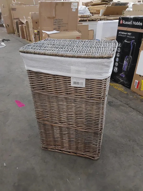 BOXED RECTANGULAR WICKER LAUNDRY BASKET (1 BOX)