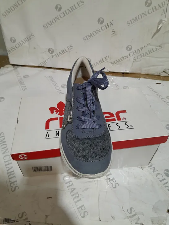 BOXED MEMOSOFT SNEAKERS BY RIEKER BLUE SIZE 8.5