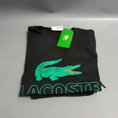 BRAND NEW LACOSTE MENS T-SHIRT AND SHORT SET BLACK M