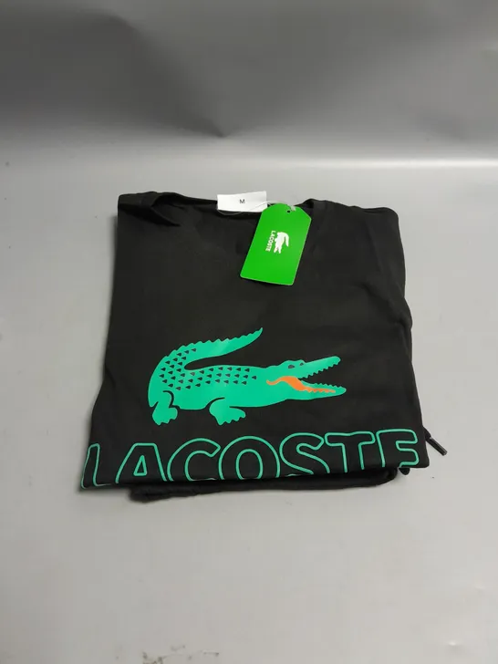 BRAND NEW LACOSTE MENS T-SHIRT AND SHORT SET BLACK M