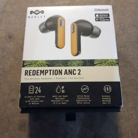 BOXED HOUSE OF MARLEY REDEMPTION ANC 2 WIRELESS BLUETOOTH EARPHONES