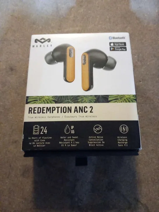 BOXED HOUSE OF MARLEY REDEMPTION ANC 2 WIRELESS BLUETOOTH EARPHONES