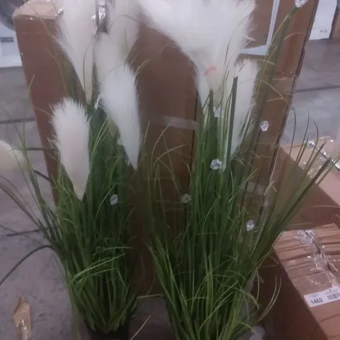 TWO BOXED LED PAMPASS GRASS ARTIFICIAL PLANTS