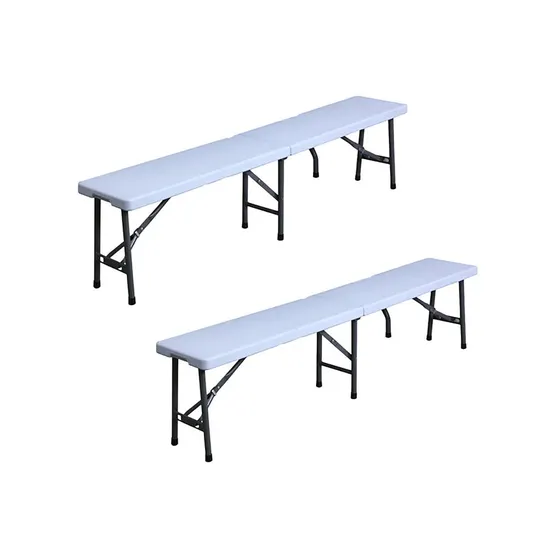 BOXED NEO 6FT FOLDING BENCH SET WHITE (1 BOX)