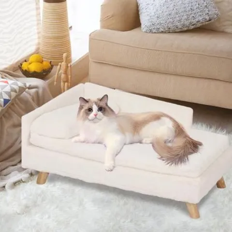 BOXED FLUFFY SOFT PET SOFA BED ELEVATED RAISED DOG CAT COT BED (SIZE SMALL)