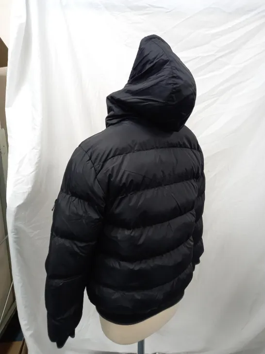 BLACK SPINDLE BUBBLE COAT - SIZE 11-12 YRS