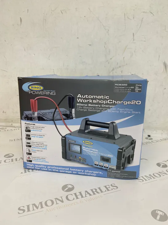 BOXED AUTOMATIC WORKSHOP CHARGE 20 - 20 AMP BATTERY CHARGER 