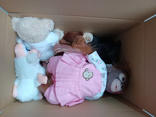 BOX OF APPROX 10 ITEMS INCLUDING PETER RABBIT BLANKET AND ASSORTED PLUSH TOYS