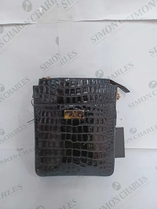 JULIEN MACDONALD CROCODILE SKIN BAG IN BLACK 