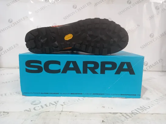 BOXED PAIR OF SCARPA RIBELLE LITE HD BOOTS IN ORANGE UK SIZE 7.5