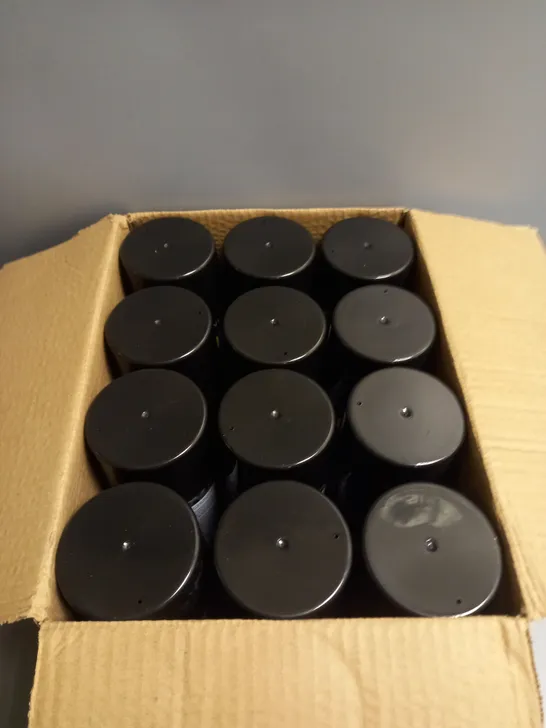 BOXED LOT OF 12 PAINT FACTORY QUICK DRYING SPRAY PAINT JET BLACK 400ML