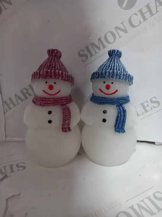 BOXED SET OF 2 LED SNOWMEN 