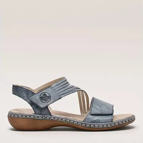 RIEKER LEATHER CROSS OVER STRAP SANDAL- NAVY SIZE 6