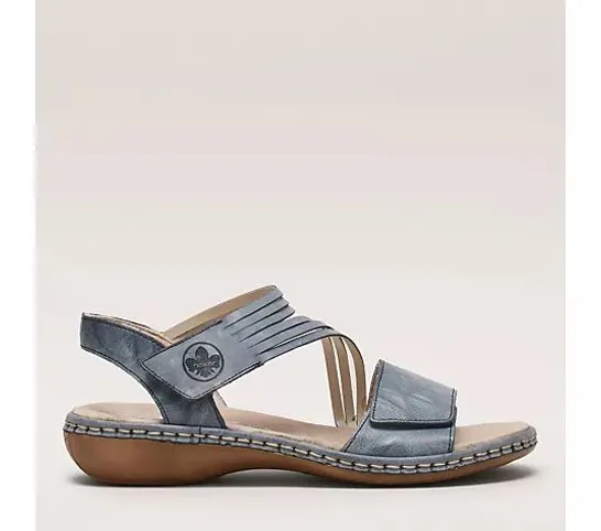 RIEKER LEATHER CROSS OVER STRAP SANDAL- NAVY SIZE 6