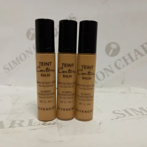 LOT OF 3 GIVENCHY TEINT COUTURE BALM BLURRING FOUNDATION IN NUDE GOLD (3 X 10ML)