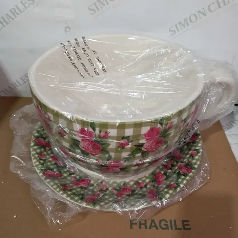 JENNINGS CUP & SAUCER PLANTER - DITSY FLORAL