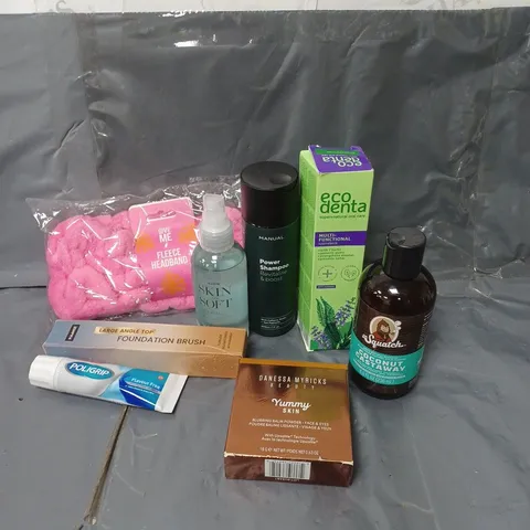 APPROXIMATELY 20 ASSORTED COSMETIC PRODUCTS TO INCLUDE polygrip denture cream, avon so soft dry oil spray ETC. 