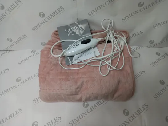 BOXED COZEE HOME HEATED BLANKET THROW IN PINK 