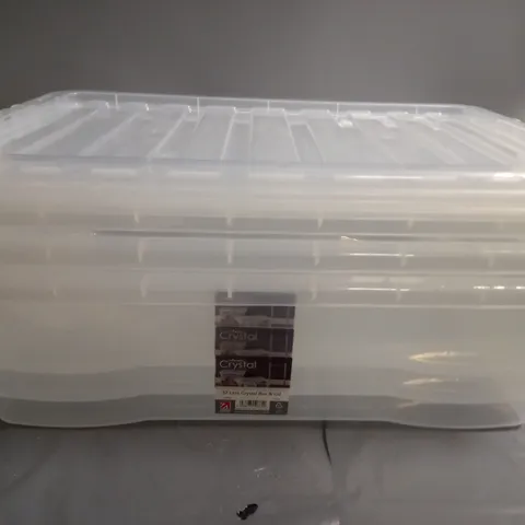 3 WHAM CRYSTAL 32 LITRE CLEAR STORAGE BOXES AND LIDS