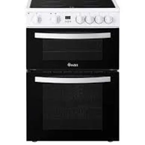 SWAN SX16730W 60CM WIDE DOUBLE OVEN ELECTRIC COOKER WITH CERAMIC HOB - WHITE