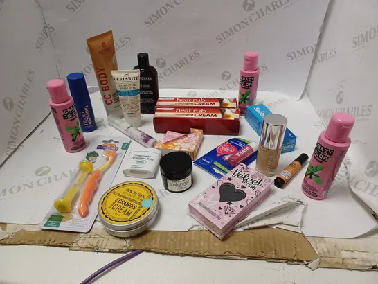 LOT OF APPROXIMATELY 20 ASSORTED COSMETIC GOODS TO INCLUDE: DCYPHER FOUNDATION, HEATHCOTE&IVORY PERFUME, CRAZY COLOUR