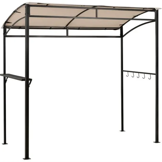 BOXED COSTWAY GRILL GAZEBO WITH SERVING SHELF AND STORAGE HOOKS - COFFEE