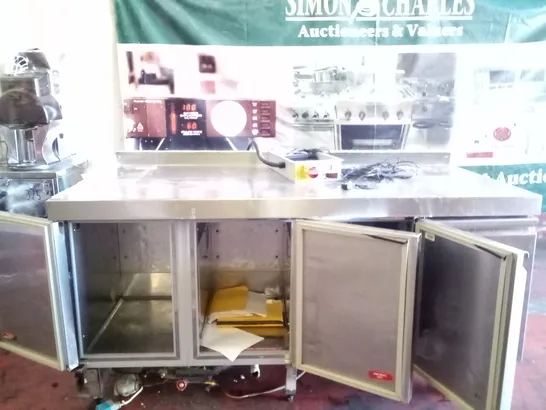 COMMERCIAL WORK STATION WITH UNDERCOUNTER FRIDGES