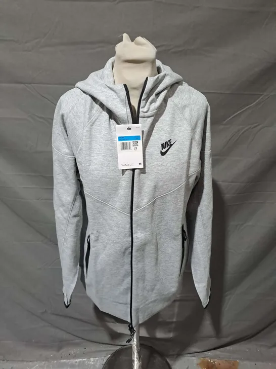 NIKE LIGHT GREY TRACKSUIT JACKET WITH HOOD - MEDIUM