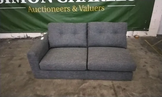 QUALITY BRITISH DESIGNER DARK GREY FABRIC SOFA SECTION 