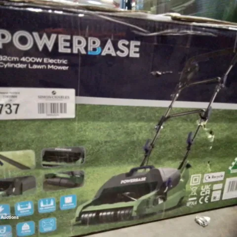 POWERBASE 400W ELECTRIC CYLINDER LAWN MOWER - 32CM