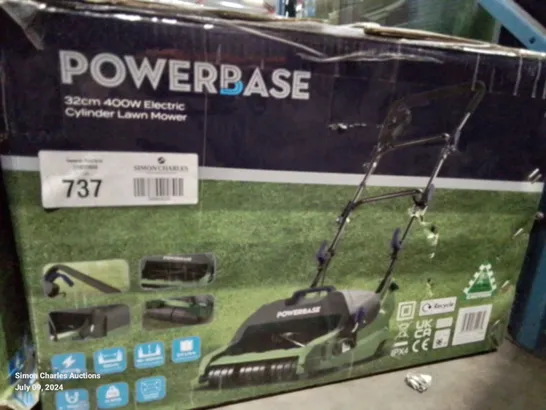 POWERBASE 400W ELECTRIC CYLINDER LAWN MOWER - 32CM